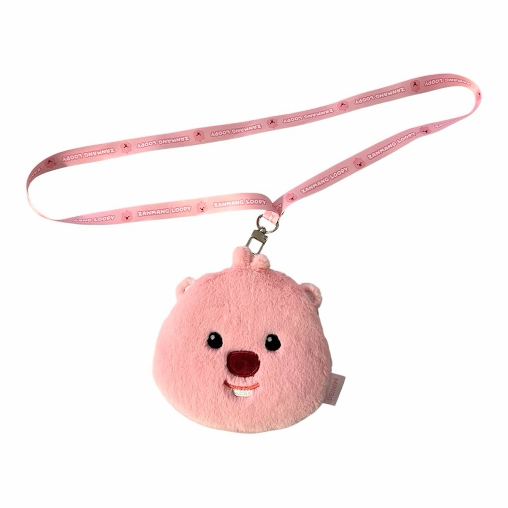 Pink Zanmang Loopy Plush Coin Pouch